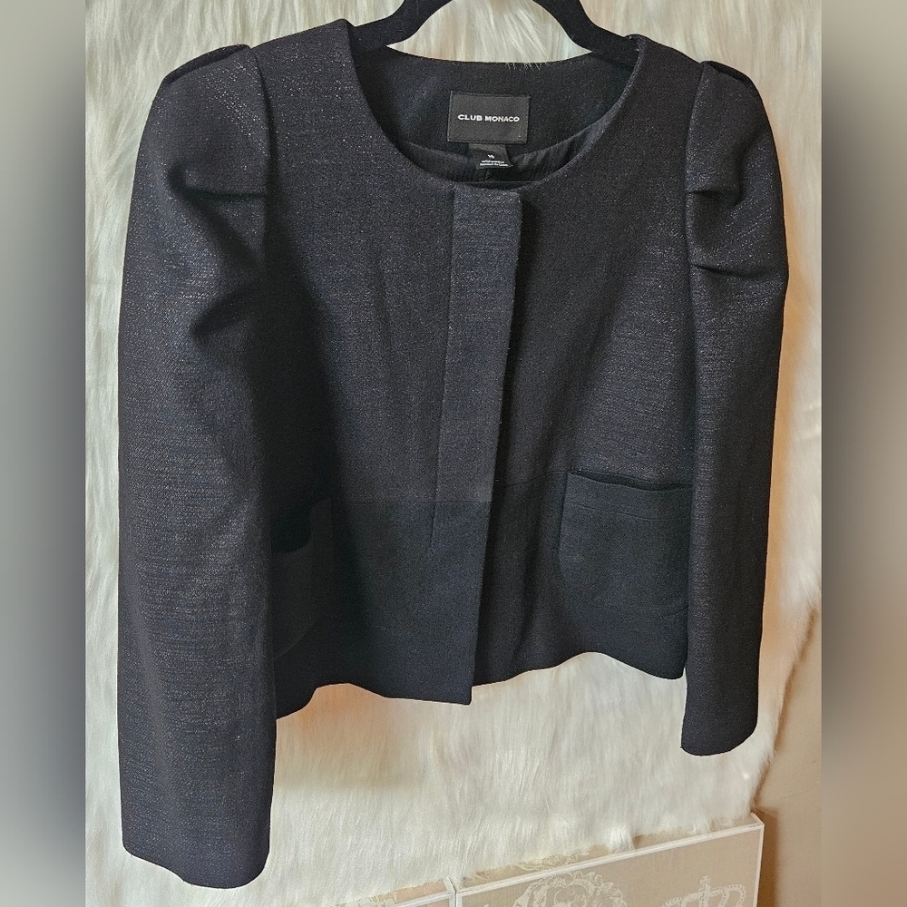 Club Monaco European Cut Cropped Knit Jacket (NWOT) - Picture 2 of 6